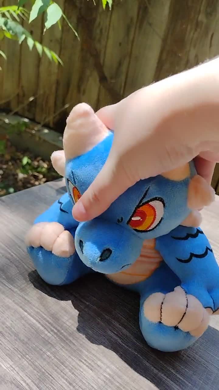 PRE-ORDER BLUE Kobold Plushie Dungeons & Dragons Inspired Stuffed Animal  Ttrpg Furry Plush Toy Cream Belly Soft Scaly Monster Anthro 