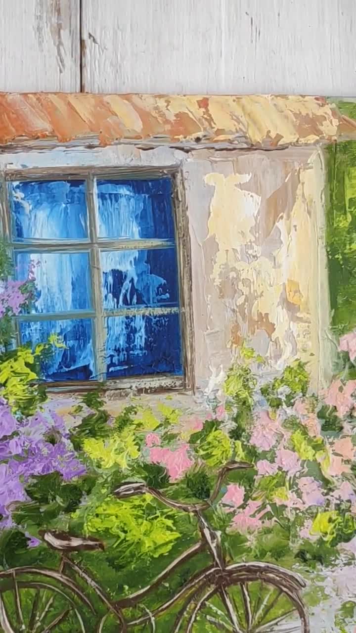 油絵トスカーナ風景 トスカーナの風景油絵 イタリア トスカーナの芸術 厚塗り絵画