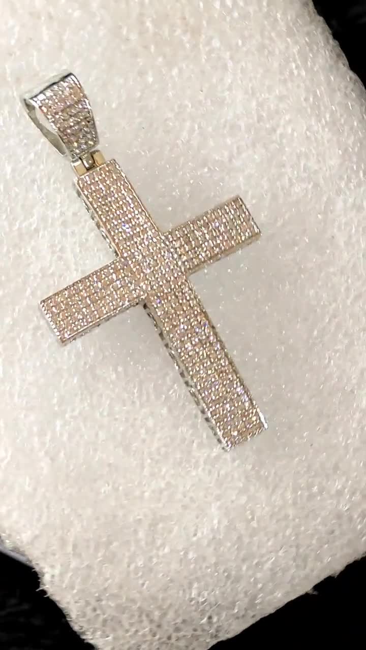 Diamond Cross Necklace in 9ct White Gold - Large - Warners Fine Jewellery