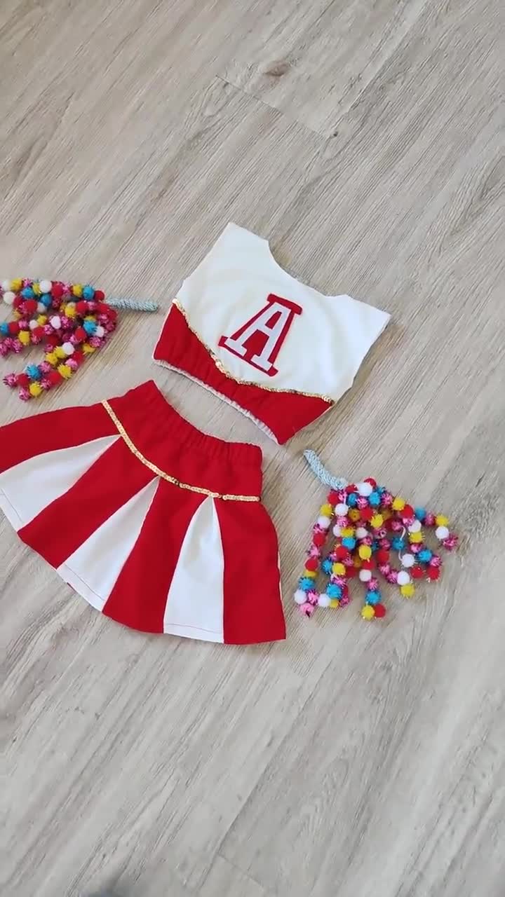 Gukuu&co Cheerleading Costume for Girls Cheer Uniform Outfit for Halloween Cosplay Dress Up Sports Birthday Gifts