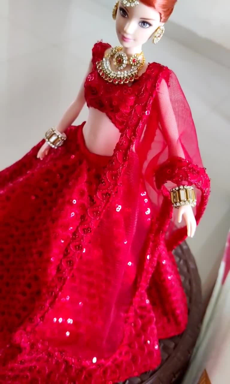 Peachy Pink Beautiful Lehenga Choli Set for 12 Inch Fashion Doll With  Matching Jewellery Indian Wedding Lehenga Set for Your Desi Doll - Etsy  India
