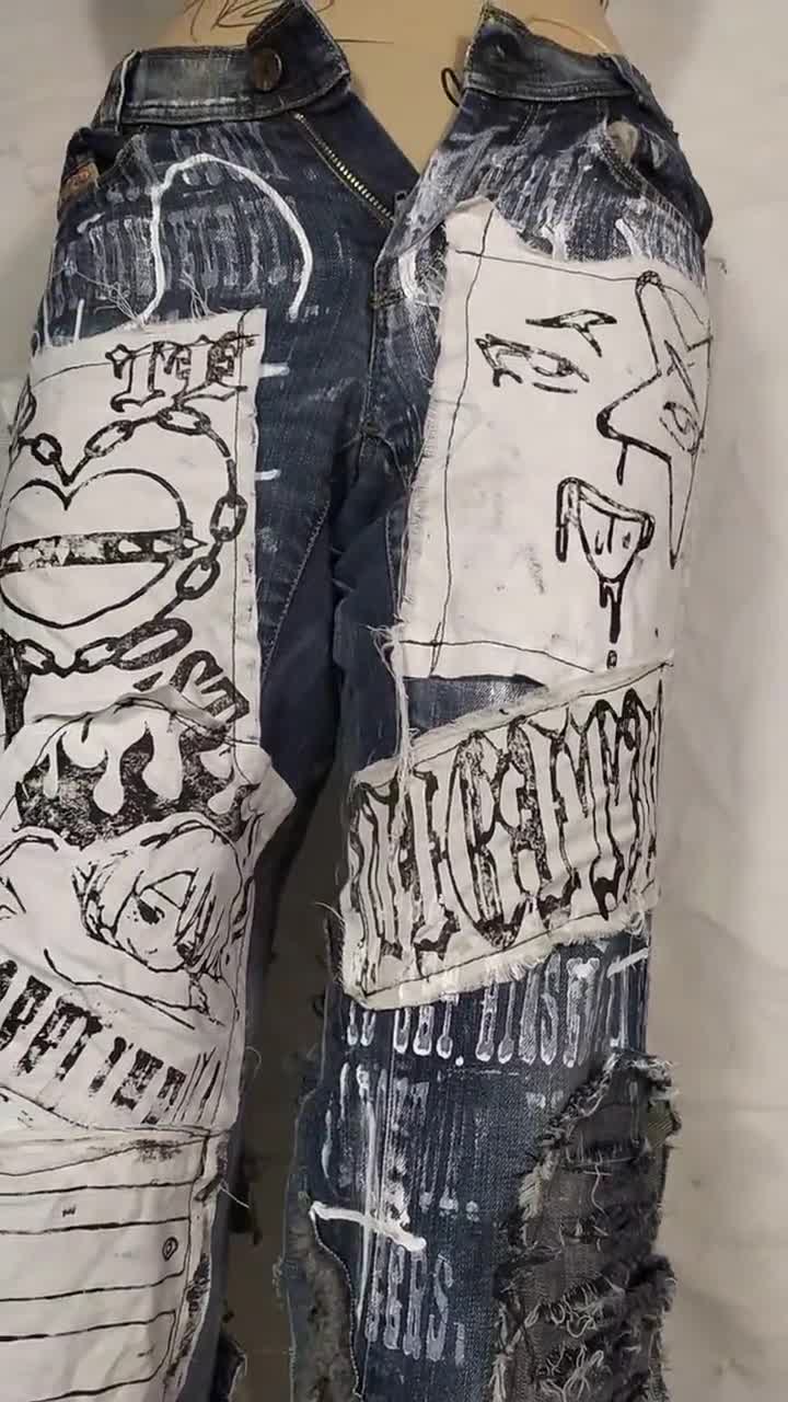 パンツ Seigeki emo design skinny denim pants 23