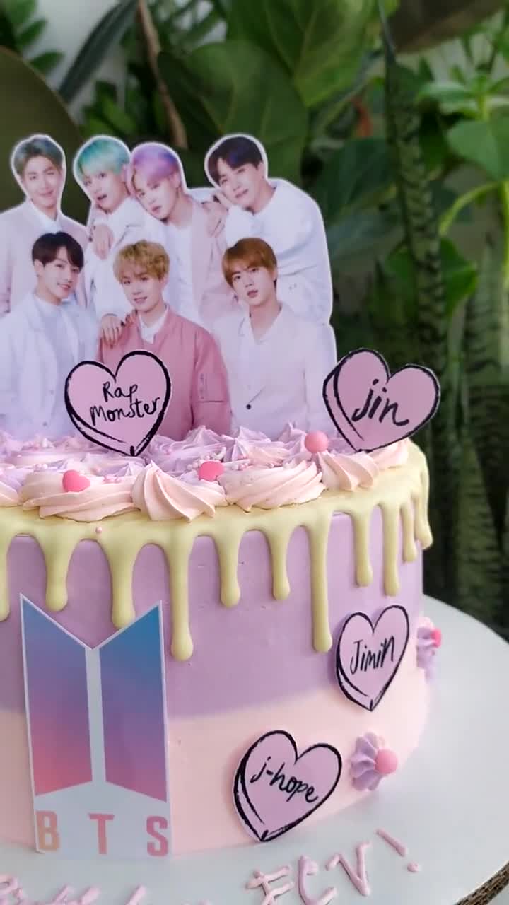 BTS theme cake | Themed cakes, Bts cake, Homemade buttercream frosting