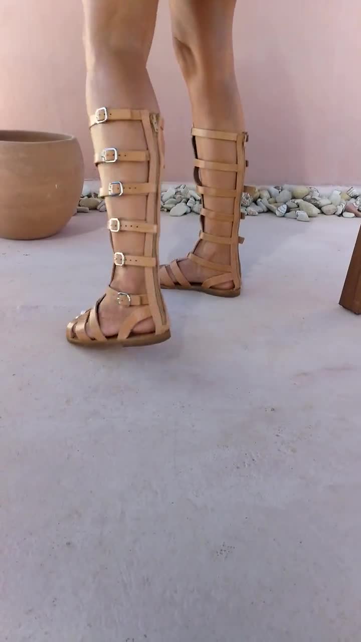 Sandalup Gladiator Sandals Knee High Flat Sandals India | Ubuy