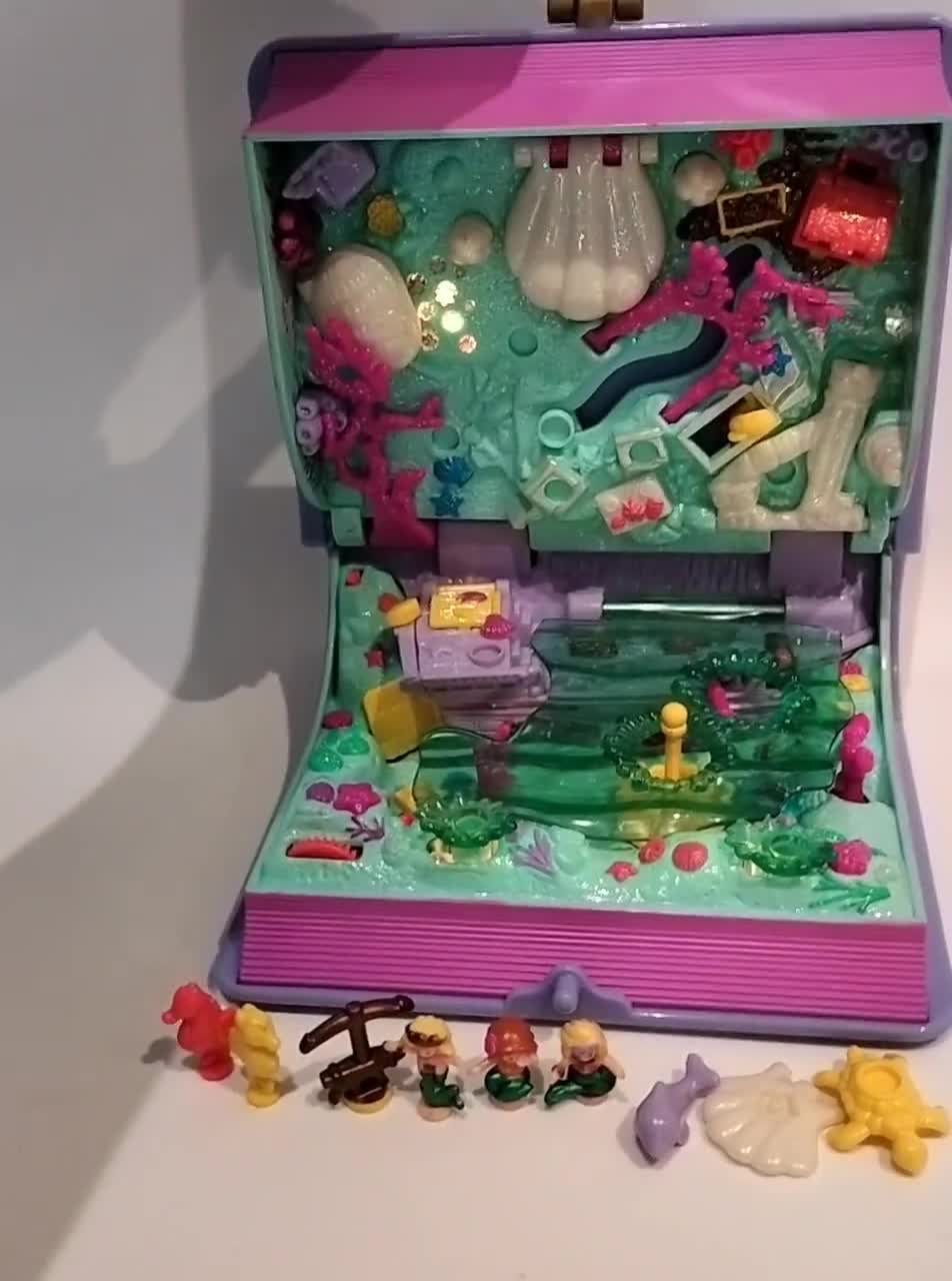 Complete- Rare-polly Pocket Large Book Sparkling Mermaid Complete- Rare-polly Pocket Large Book Sparkling Mermaid
