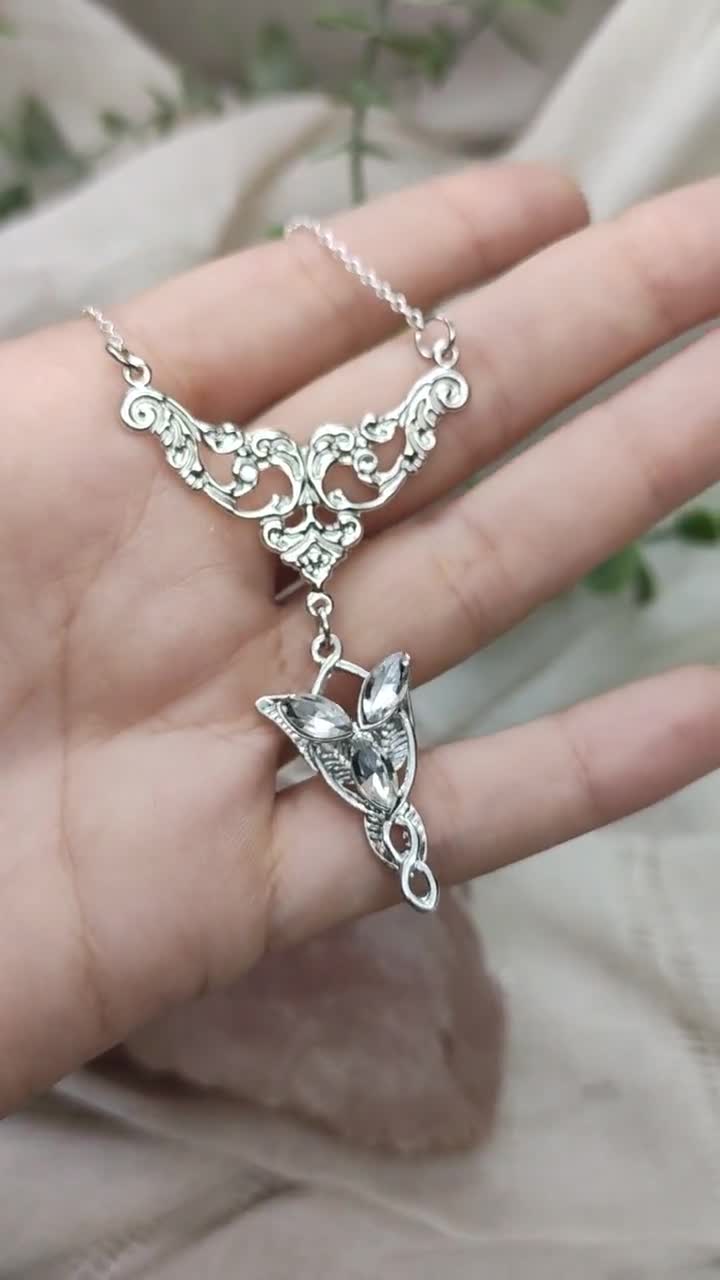 Lord of The Rings Jewelry Arwen's Necklace LOTR Gift - Silver