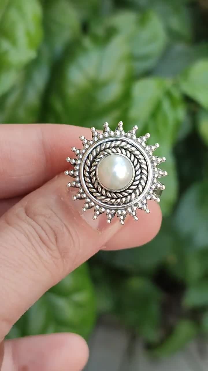 Pearl Dais Ring by Brice Garrett (Silver & Pearl Ring) | Artful Home