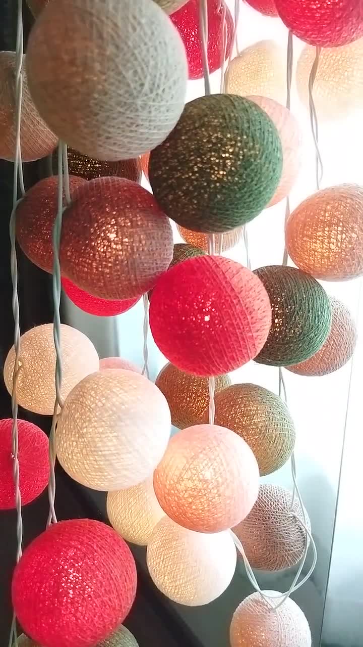 Lumières personnalisées de chaîne de boule de coton de couleur pour la  chambre à coucher enfants maison lit fée lumières tipi lumières Montessori  lit décor bébé douche cadeau -  Canada