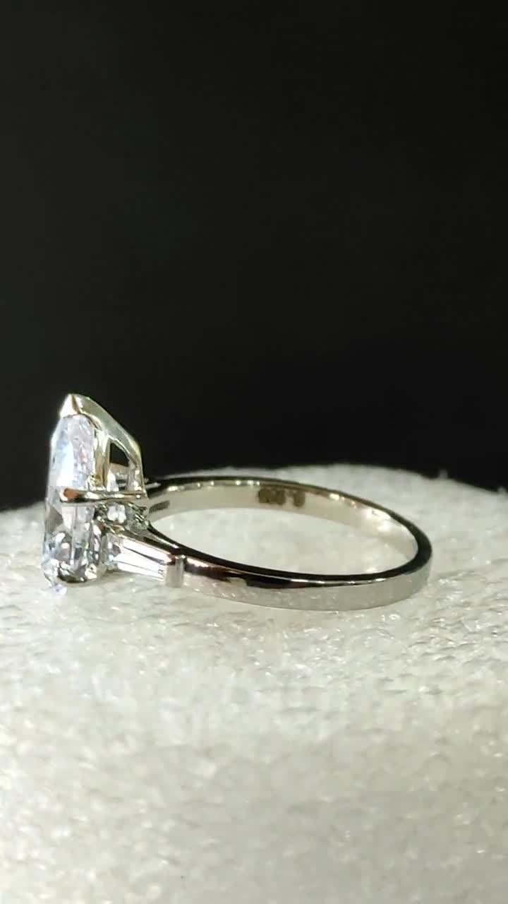 Sophie Pear Cut Halo 1ct S925 Moissanite Engagement Ring on Pave