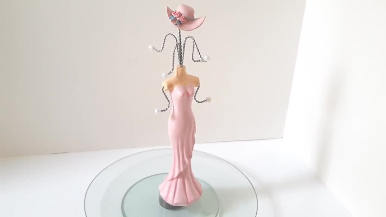 10.5 Pink Dress Mannequin Tree Stand Jewelry Holder - Zen Merchandiser