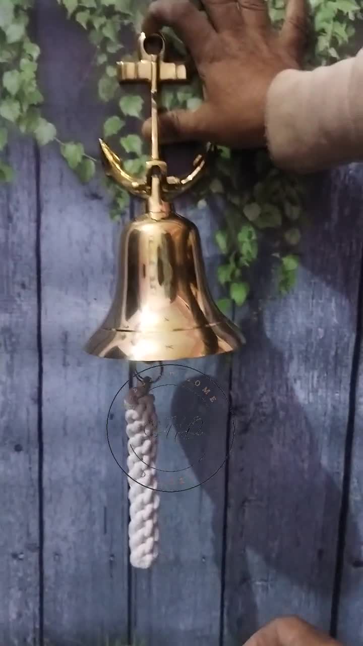 Vintage Brass Ship Bell 5'' Nautical Decoration for Home, Garden, and  Office Spaces 