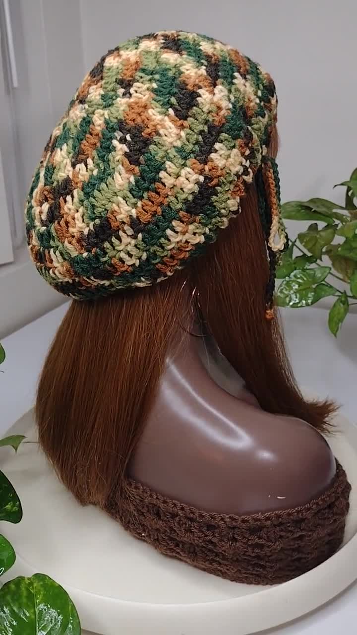 Crochet M Beret tam / 30 Colori / medio / bordo con coulisse a coste /  cappello francese Parigi rasta tam cappelli per dreadlocks dreads locs -   Italia