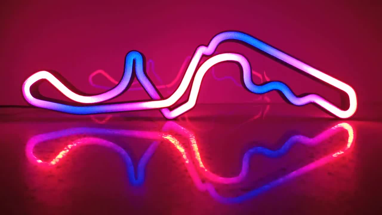 Japan Suzuka Animated LED RGB Neon Race Track Circuit Desk Wall