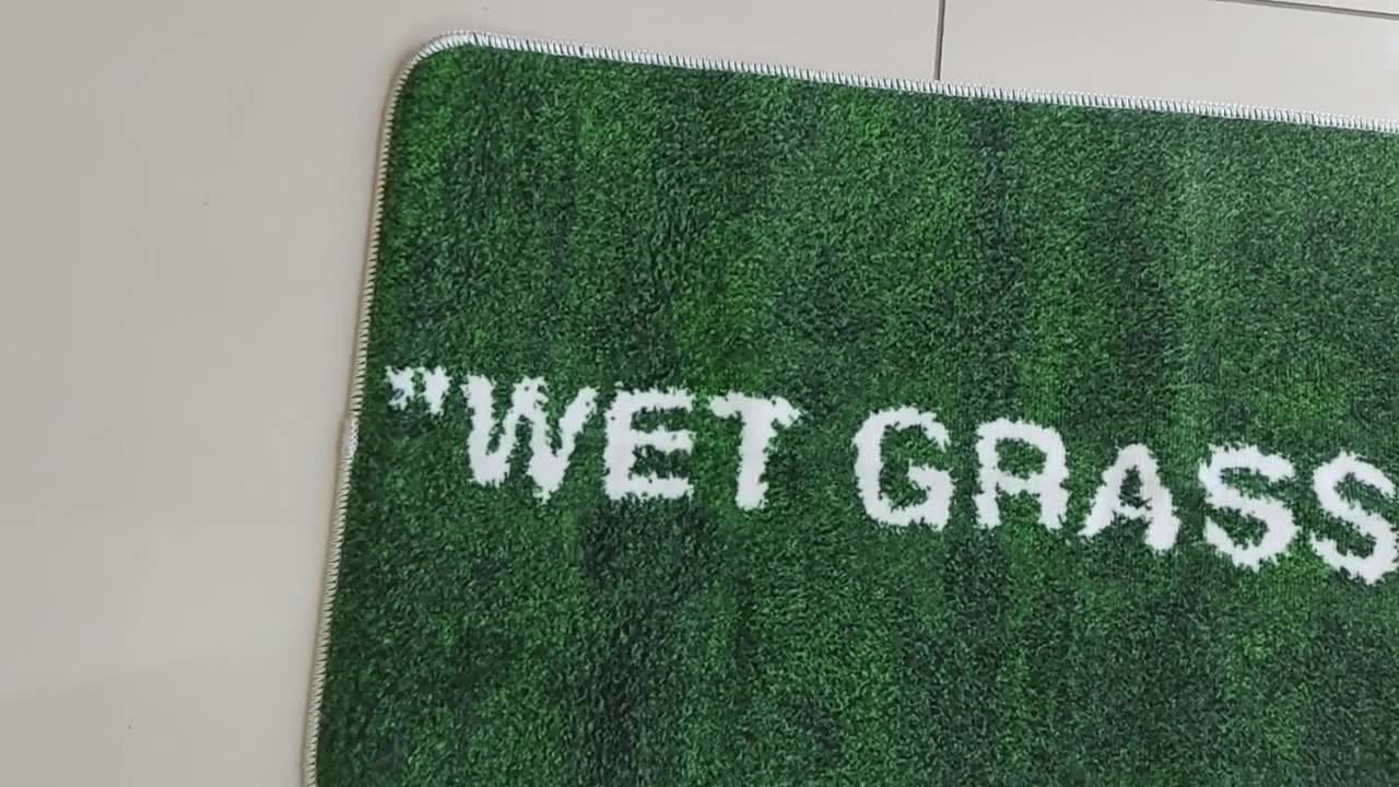 Wet Grass Letter Kitchen Rug Polyester Living Room Carpet - Temu