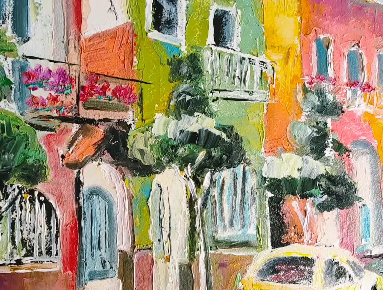 Colorful Mexican Art Original Oil Painting Mexico Painting