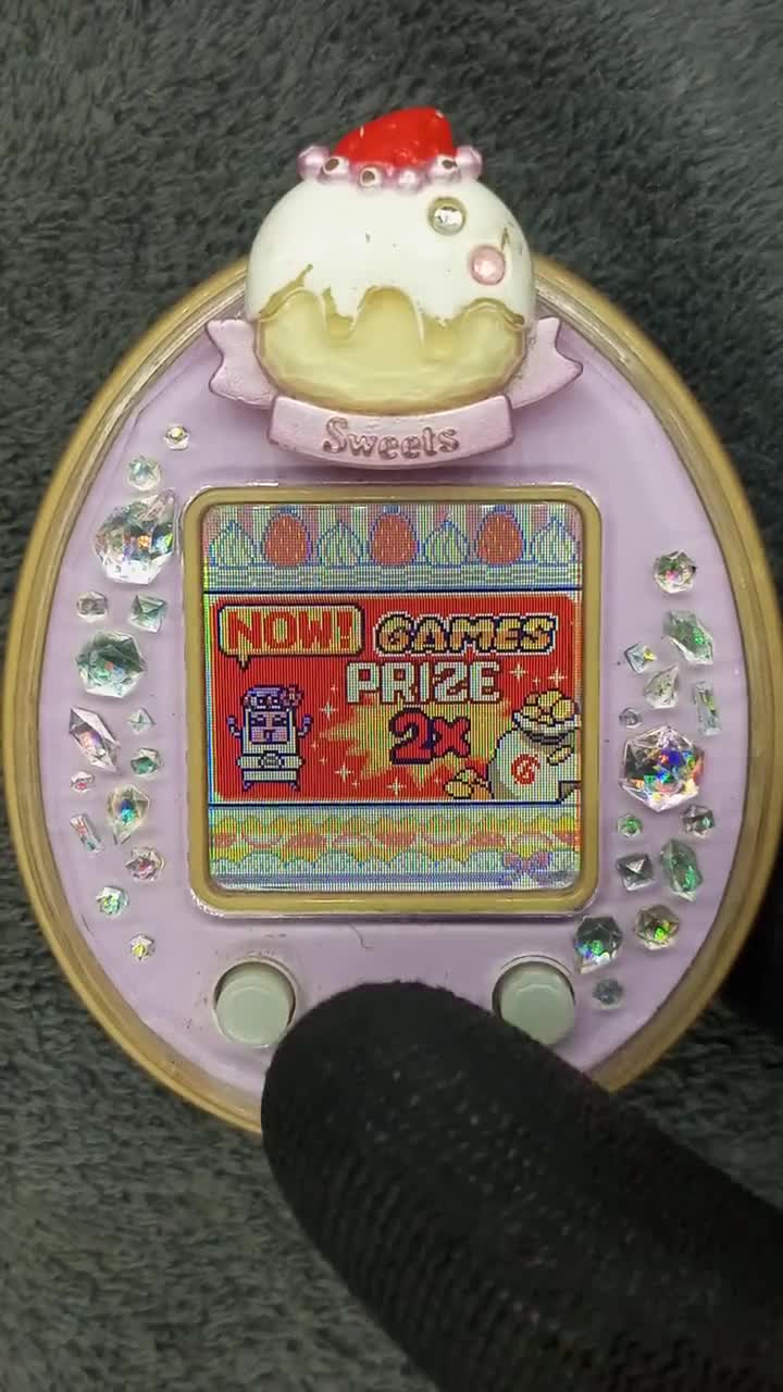 Tamagotchi Ps with sweet deco , English | Authentic , Bandai | Used ,  Yellowish display | SKU VTVP01122