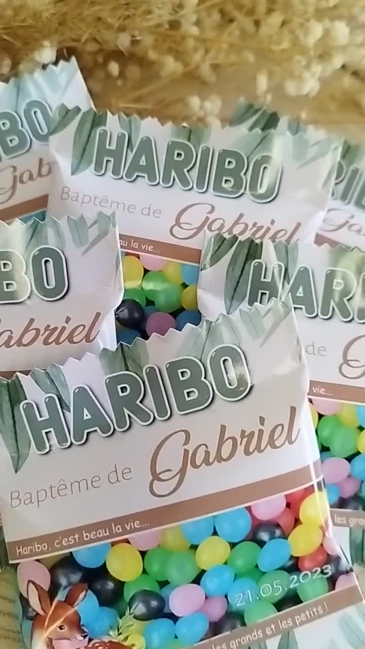 Sachet de bonbons Haribo, confiserie personnalisée, Anniversaire