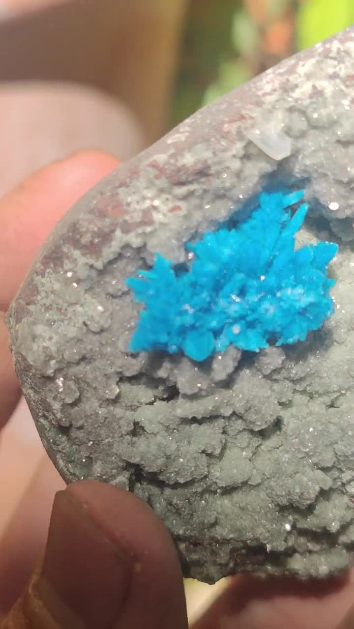 Pentagonite on matrix, large size video poster