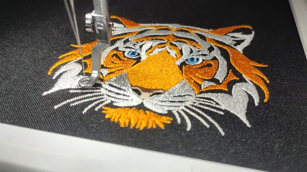 Majestic Tiger Head Embroidery Design - Fill Stitch Wild Majestic Tiger Head Embroidery Design - Fill Stitch Wild