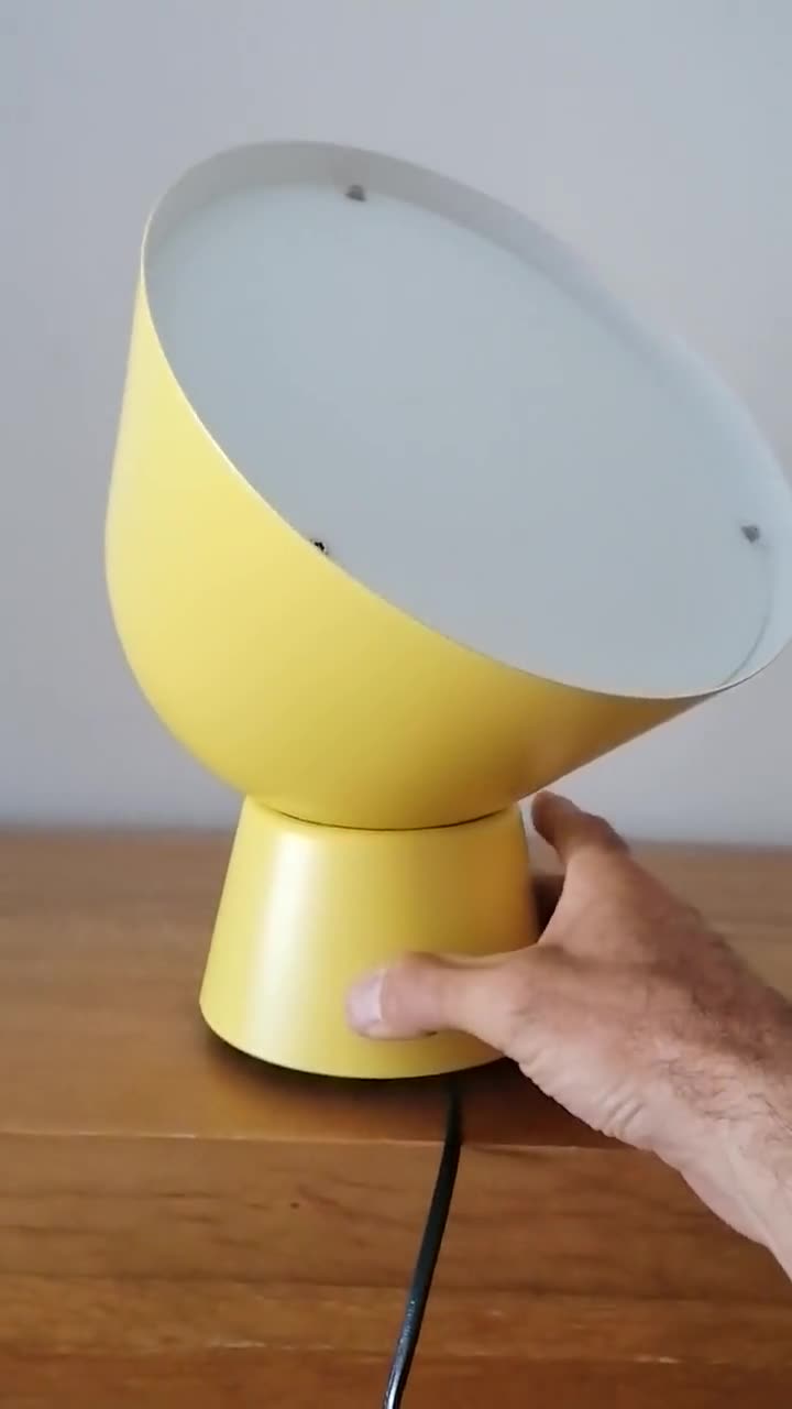 Vintage Accent Lamp by Designer Ola WIHLBORG Yellow Metal, Vintage 