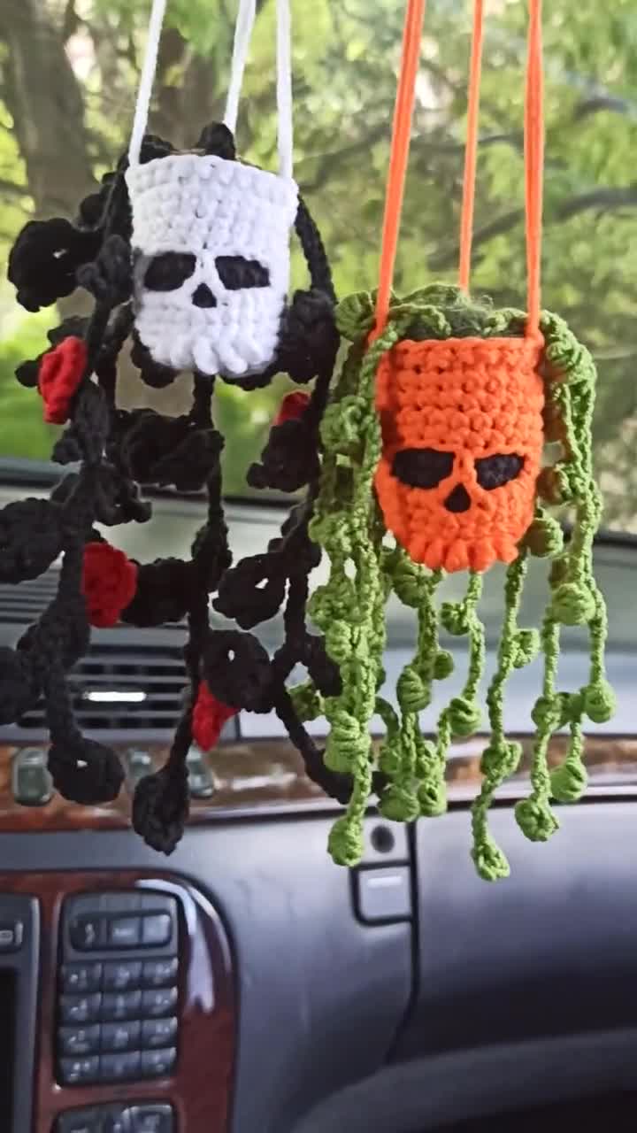Car Plant Skull Succulent. Hanging Plant in Pot With Skull. Halloween  Plants. Halloween Home Decor. Spooky Decor Car Accessories for Women. 