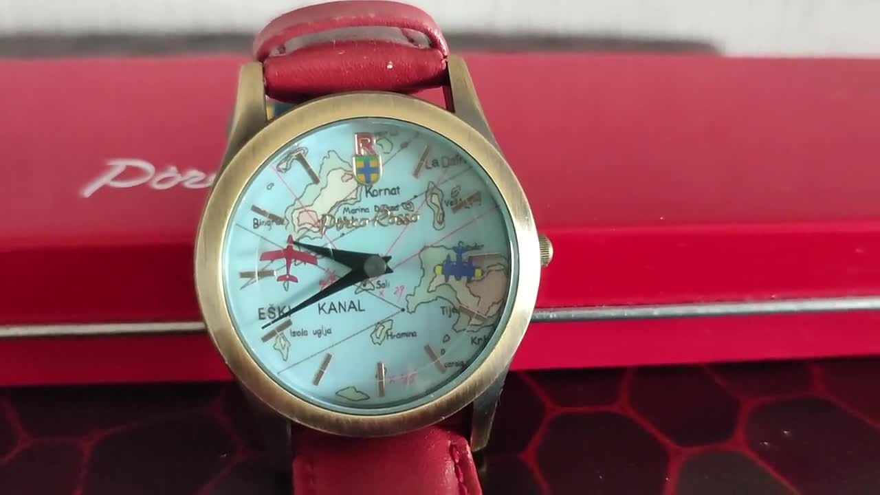 Vintage Original Ghibli Porco Rosso Wrist Watch Crimson Pig Watch/clock  Japanese Anime Watches Studio Ghibli Gift 