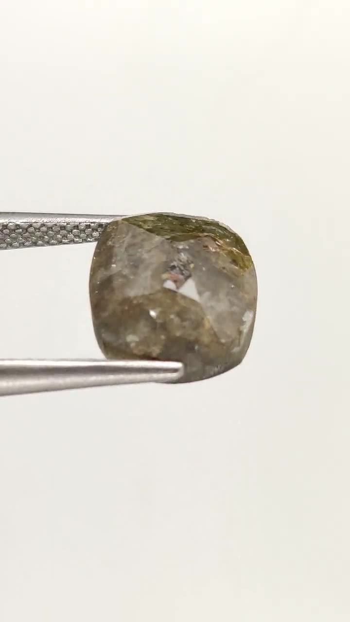 6.41 Ct, 12.0 X 10.1 X 5.0 MM, Brown Green Color Rough Oval Shape