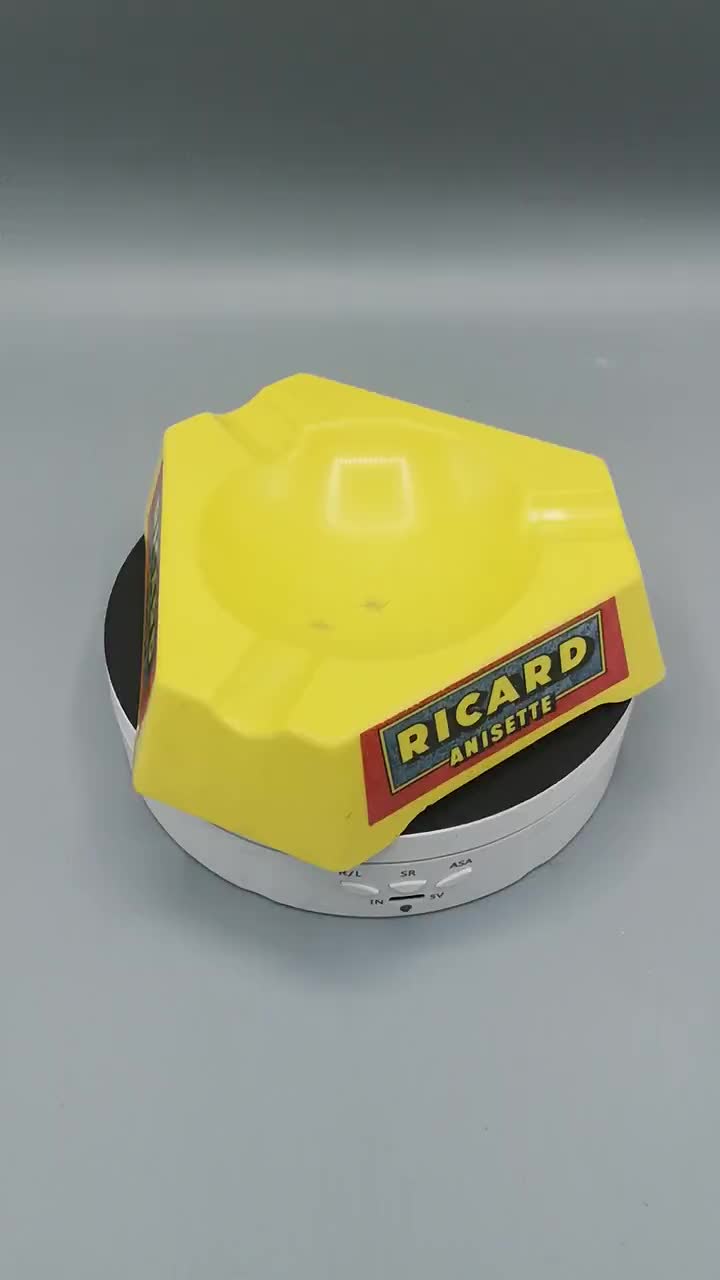 Cendrier Publicitaire Ricard En Opale Jaune – Vintage France – Collection