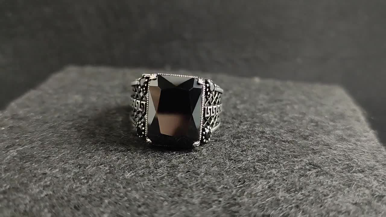 Anello Martellato Quadrato Onice In Argento 925 E Onice | Giovanni Raspini - Foto 5