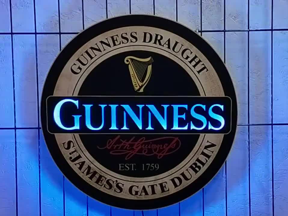 ギネスビール LED、ギネスネオンサイン、ギネスロゴ装飾、ギネス