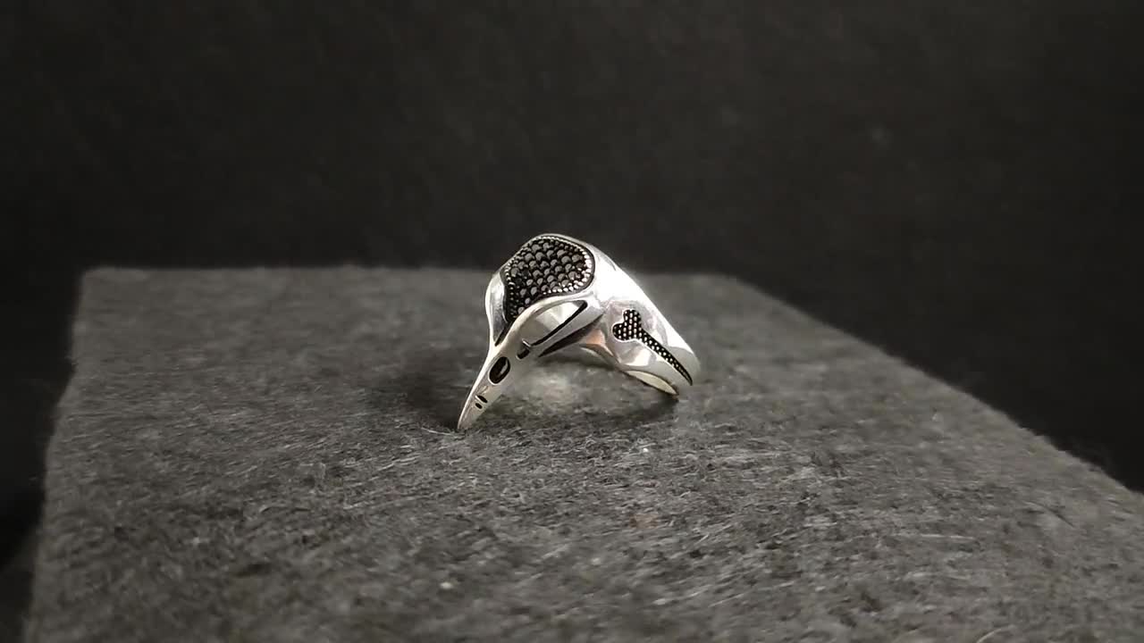 2023 Nuovo Gotico Vichingo Massoneria E Teschio Corvo Anello Per Uomo - Foto 11