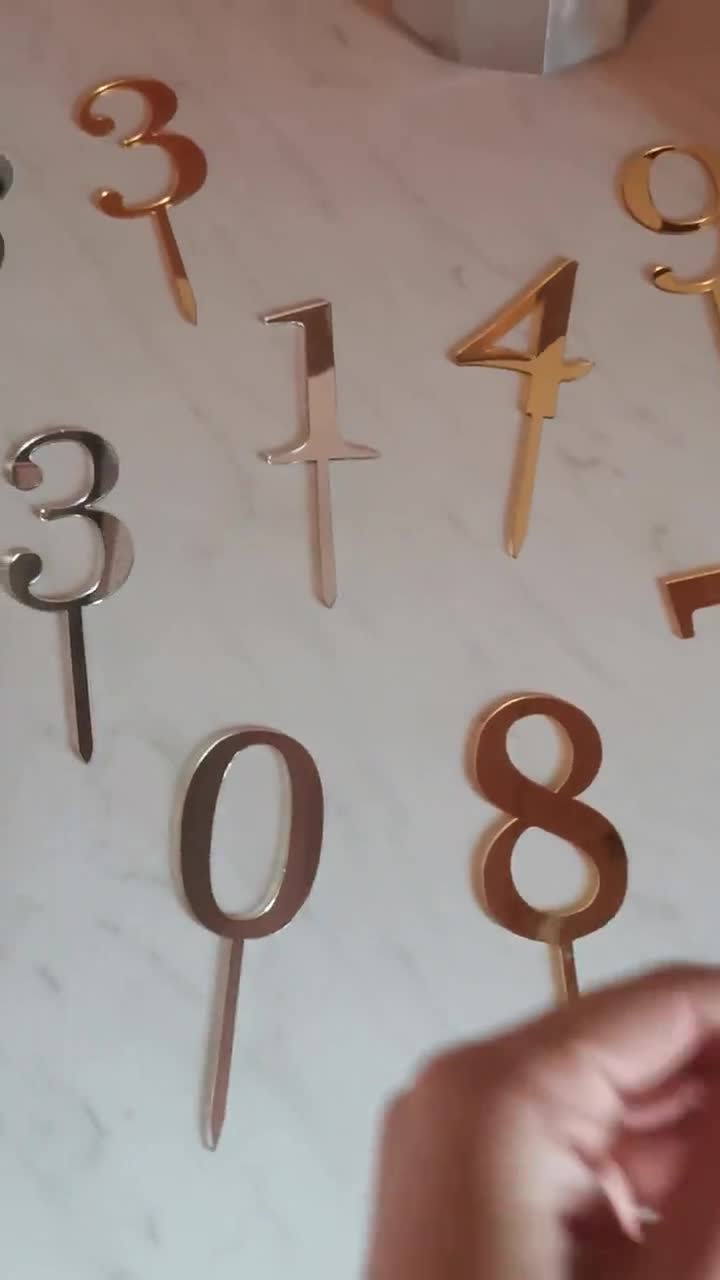 Retro Number Acrylic Cupcake Toppers – Birch Bar + Co.