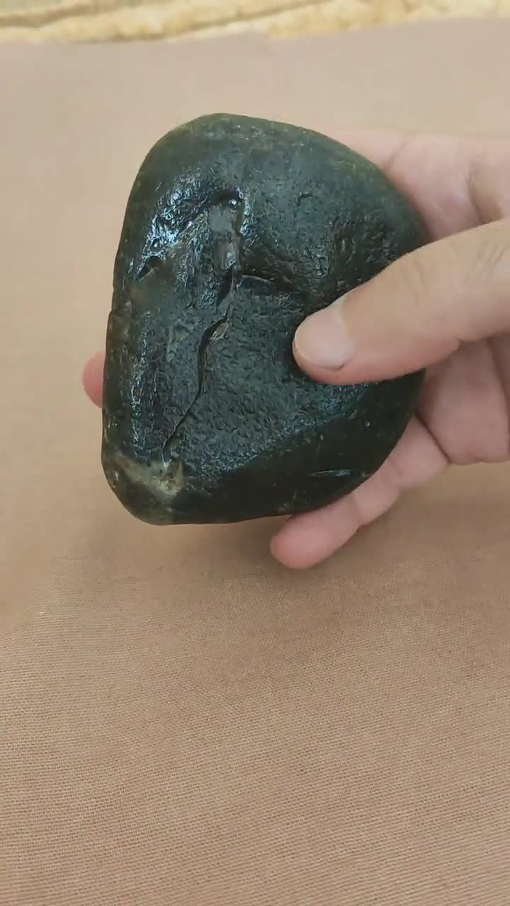 Rough Black Diamond - 1728 Ct Raw Carbonado Gemstone for Artisan
