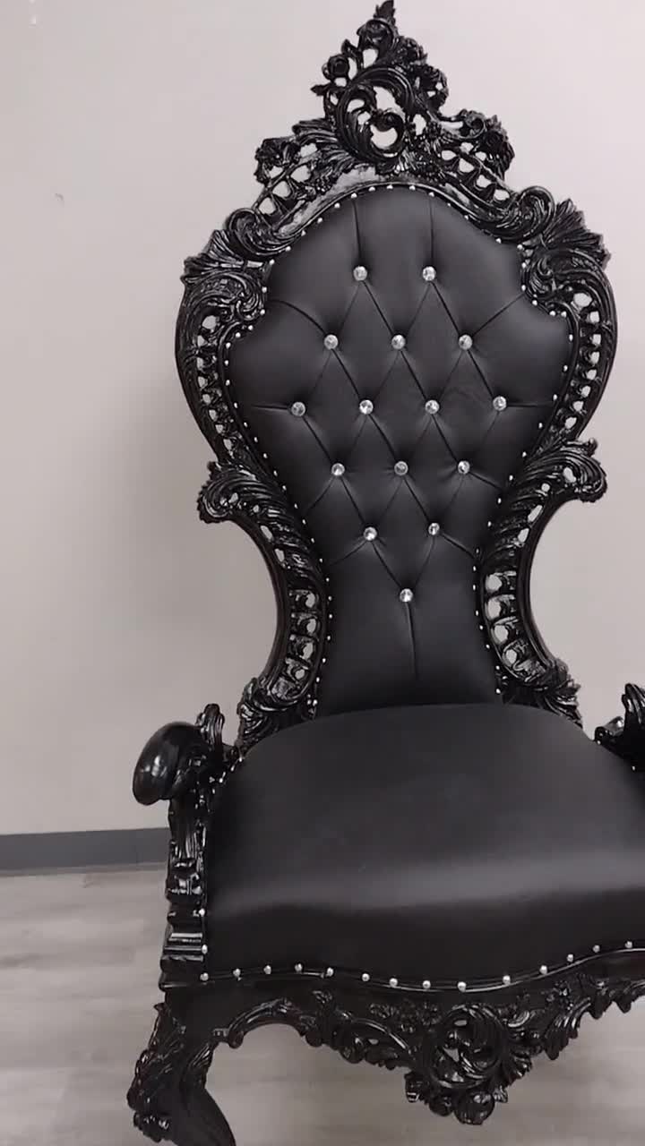 Top Qulaity King & Queen Large Wedding Elegant Throne Chairs King Black  Throne Chair