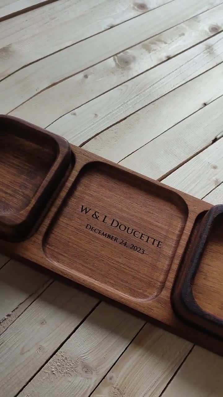 Wooden Snack Tray With Engraving, Engraved Custom Snack Plate,nuts