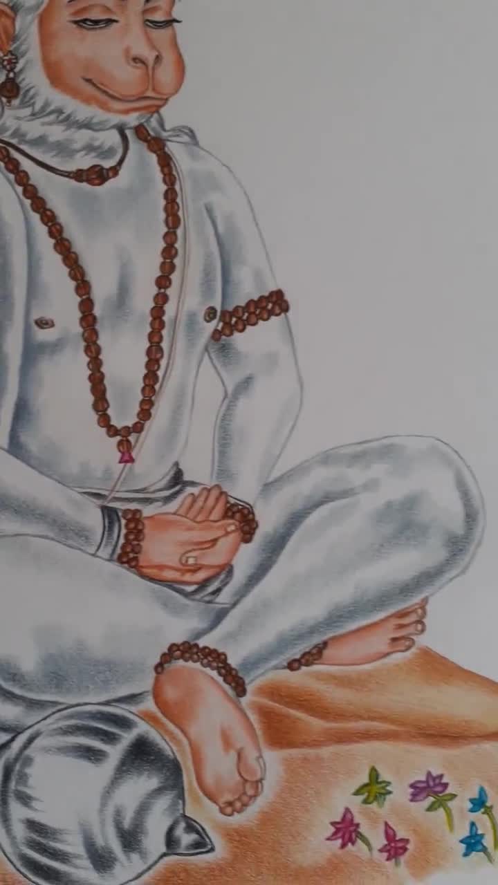 Shree Hanuman Ji Painting | Yoga art painting, Boho art drawings, Beautiful  art paintings