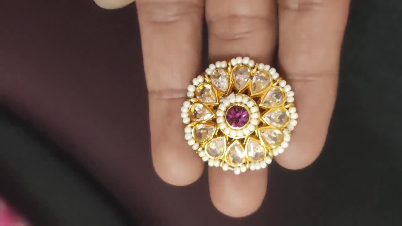 Pihu - Ruby & Kundan Women's Ring~Modern Indian Fine Jewelry Online – B Anu  Designs