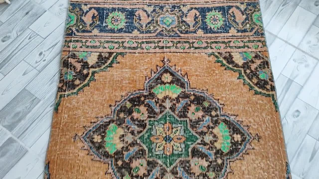 ヴィンテージトルコランナーラグ：2.7x12.6フィート、オーガニック