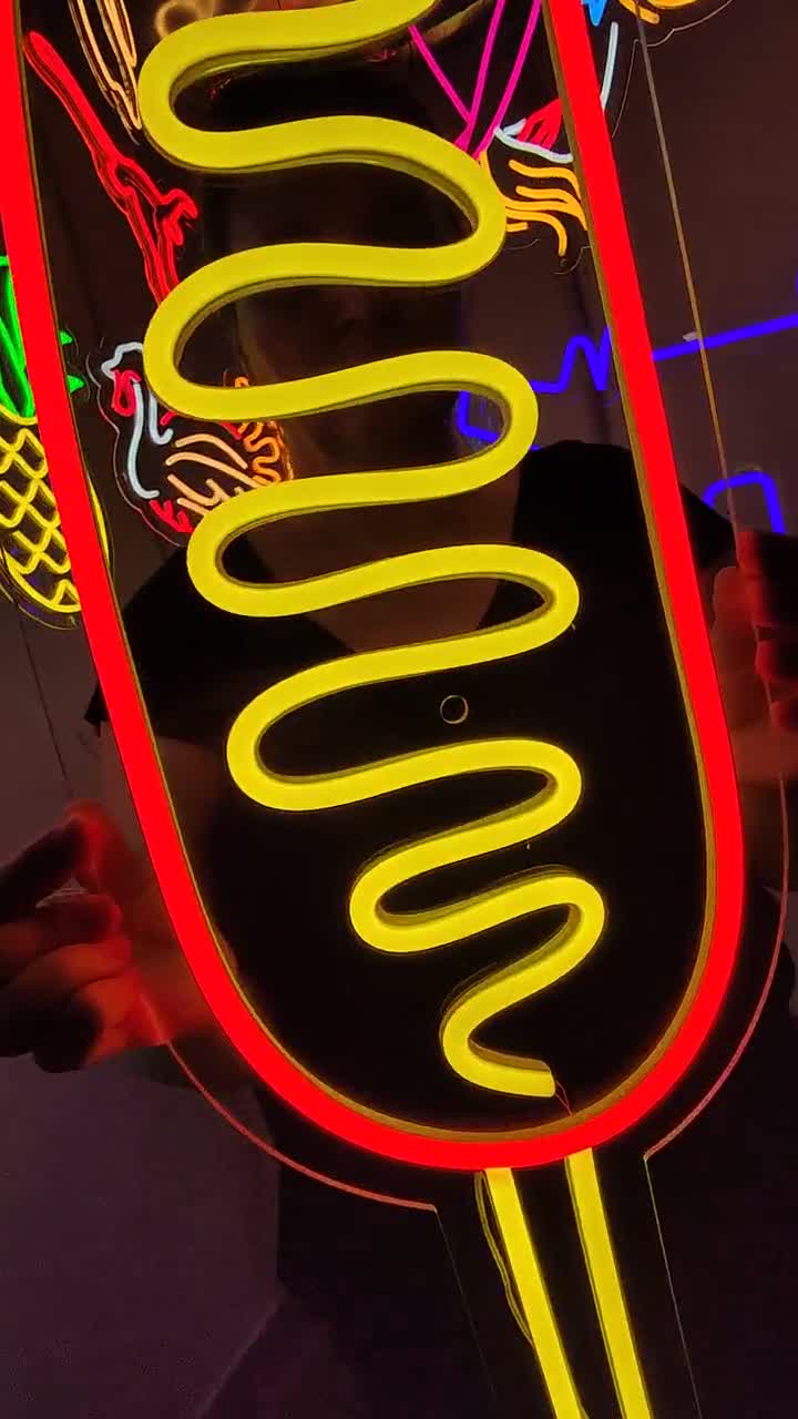 Corn Dog Neon Sign, Fast Food Led Light, Food Neon Light for Corn Dog Neon Sign, Fast Food Led Light, Food Neon Light for