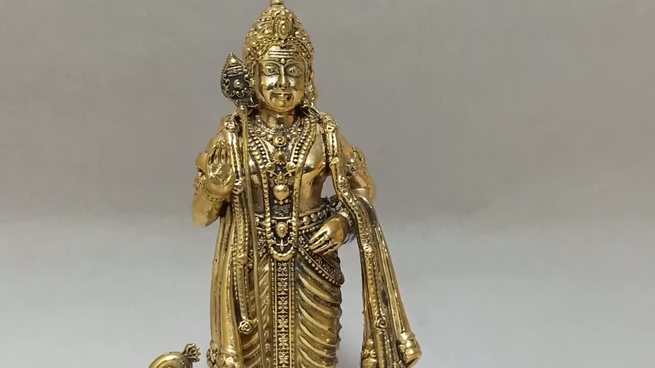 真鍮 シャクティ女神 真鍮カルティケヤアイドル 3 5インチ 420g