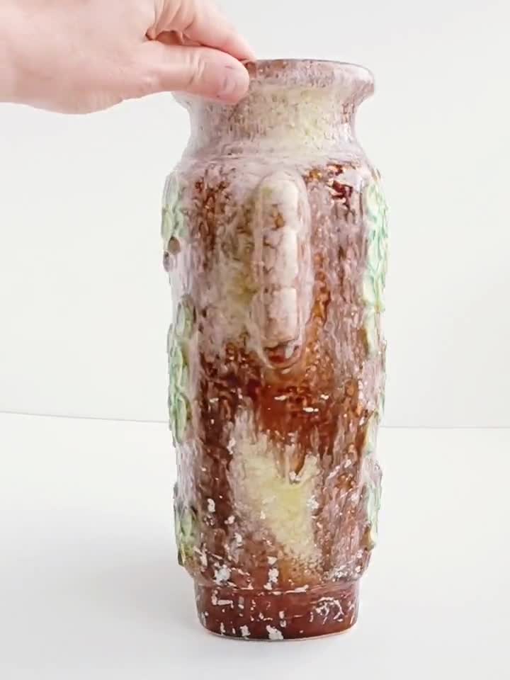 West Germany Fat Lava Domino Decor Ceramic Vase by Dümler