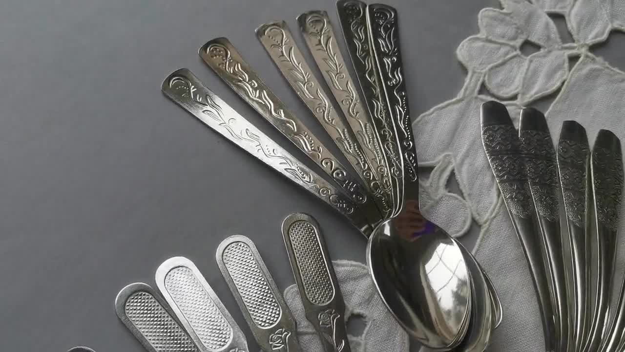 Vintage Coffee Spoons Stainless Steel Coffee Spoon Set of 6 Spoons
