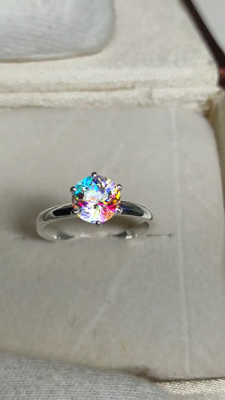 Magical Mystic Topaz Ring, Portuguese Cut, 8×8MM 925