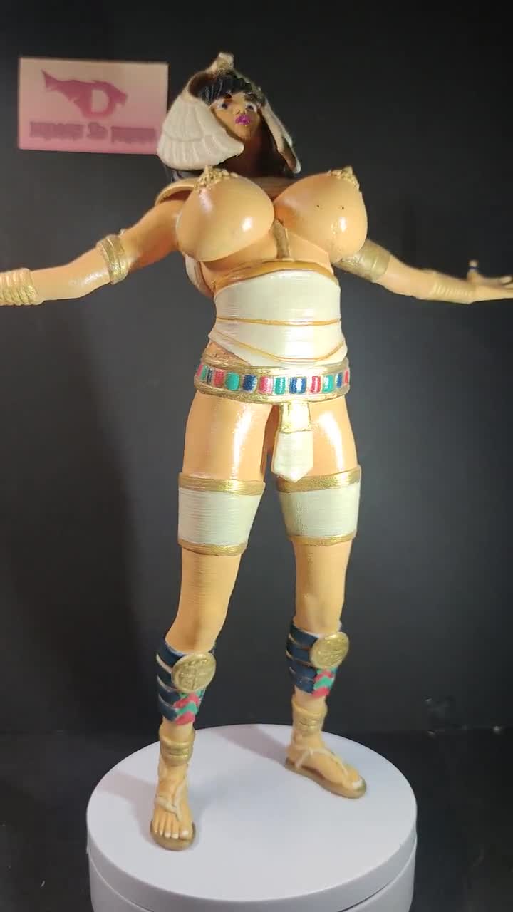 3D Printed Figure Art Sexy Cleopatra Egypt girl Painted PLA 30cm  1 feet  aprox