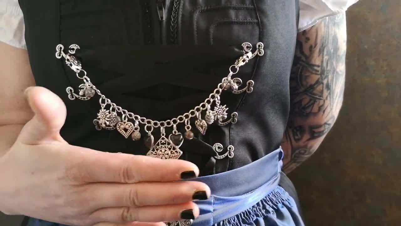 Charivari, Necklace, Earrings for Dirndl, Dirndl Jewelry, Glass