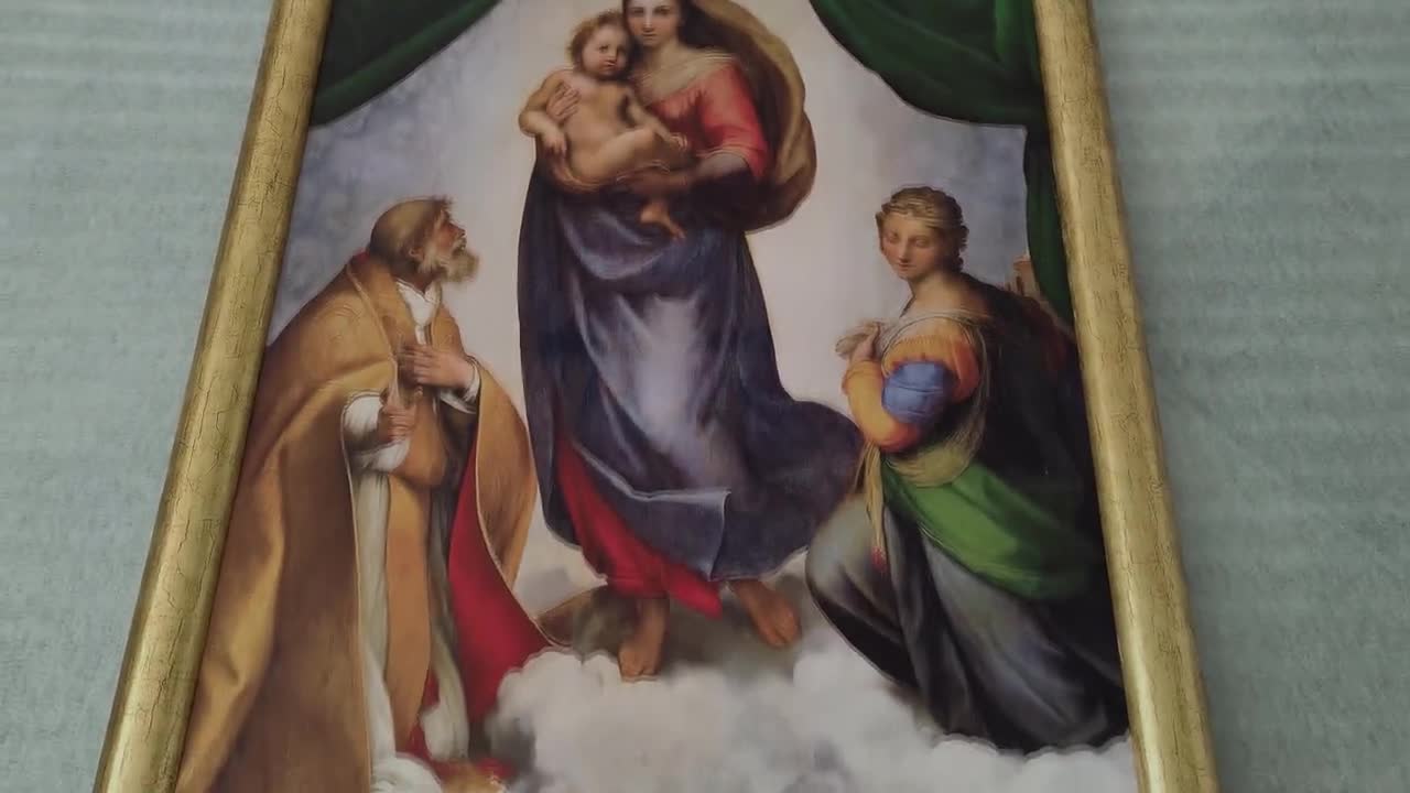 The Sistine Madonna by Raphael Sanzio Reproduction Print on Canvas