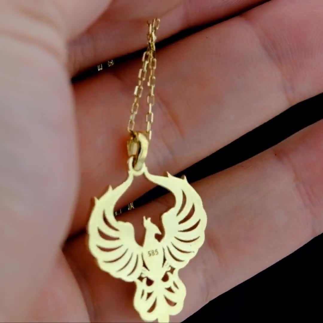 Rising Phoenix Pendant Necklace – Inspirational Fire Bird Charm, Stainless Steel, Gift For Women, Graduates, New Beginnings