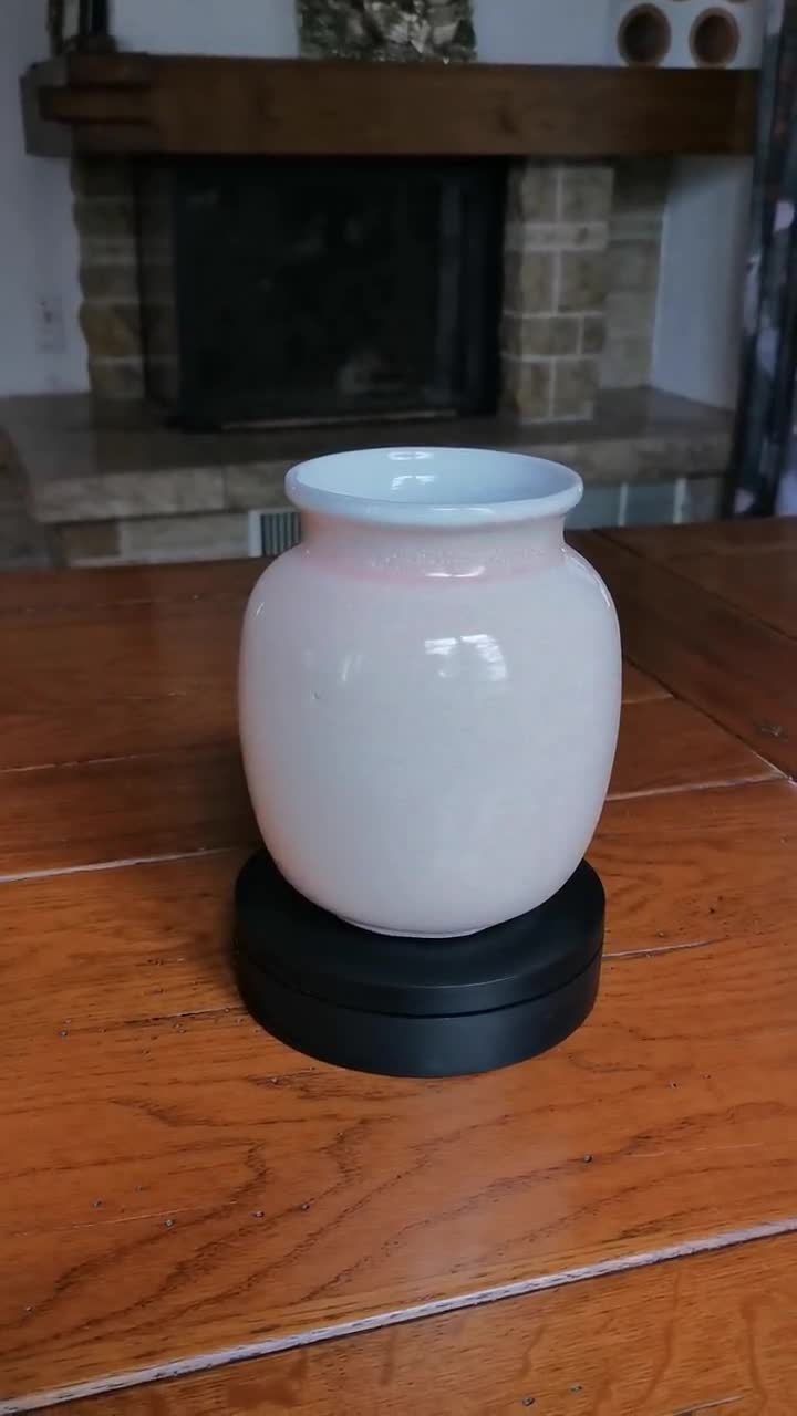 Strehla 1518 花瓶 | ヴィンテージ セラミック、ピンク＆ホワイトの