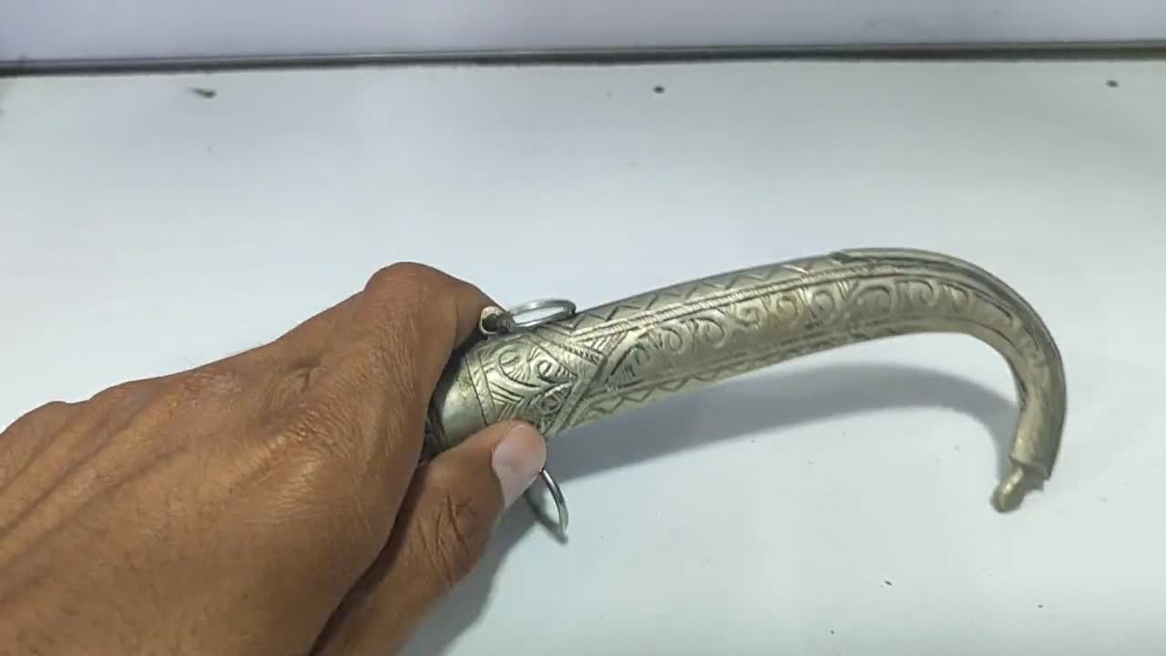 Vintage Engraved Berber Koumya Dagger: Moroccan Islamic Jambiya - Etsy