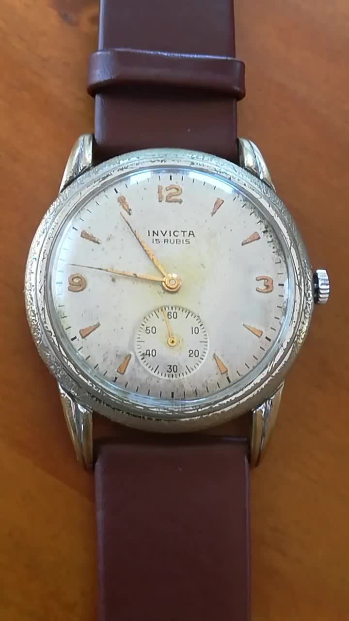 【中古】 Italian American Classics ItalianAmericanClassics 著 INVICTA Vintage Watch, 38 Mm, 1950s, AS 1130, Working and